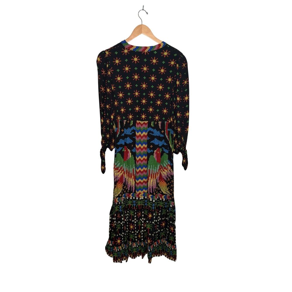 Anthropologie Farm Rio Macaw night maxi dress size large - Picture 4 of 5